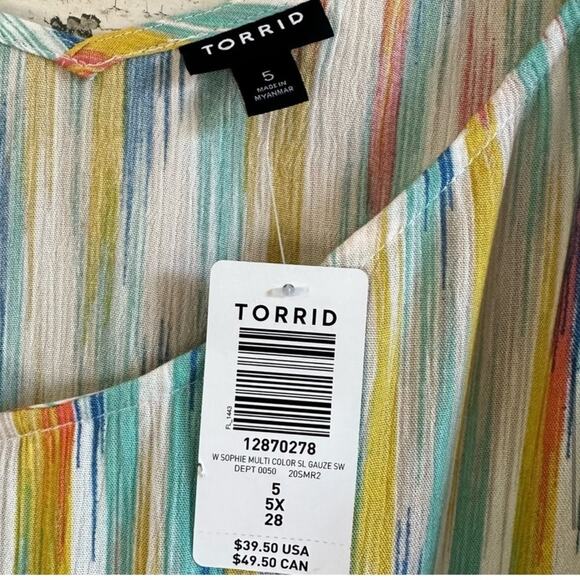 🍁 NWT Torrid 5X Sophie Crinkle Gauze Swing
Cami Blue Multicolor 12870271 - Picture 8 of 12